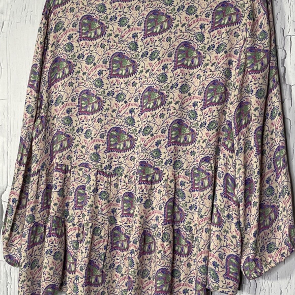 Lucky Brand Victoria Long Sleeve Baby Doll Flowy High/Low Hem Top Sz L NWT - Picture 6 of 15